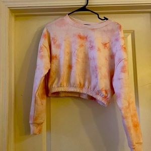 Womens Long Sleeve Crop Top Sweatshirt